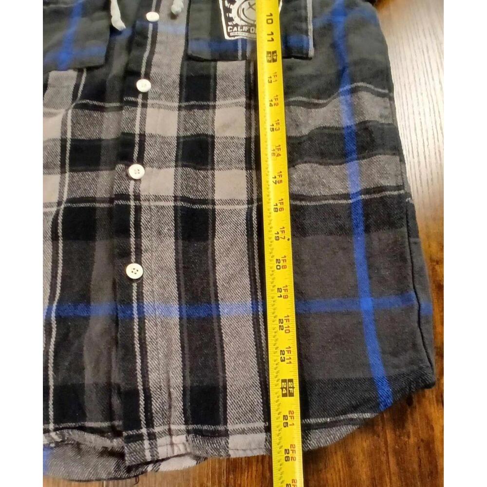 Blink 182 San Diego Crappy Punk Rock Plaid Button Up Hoodie Tour Men Size Small - Picture 5 of 6